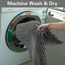 Non-Slip Absorbent Bath Shower Mat Rug, Super Soft Chenille, Machine Washable Bathroom Decor Fall Decor Carpet Bathroom Accessories Back To School - Light Yellow - View 2