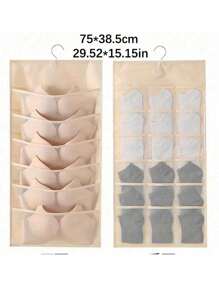 1 Pc Hanging Bra Organizer With Rotating Metal Hanger, Extra-Large Dual Sided Wall Shelf Wardrobe Mesh Pockets Hanging Storage Bag For Bra Socks Underwear Underpants,Double Side Underwear Storage Bag, Functional Lingerie Packing Bag, Hanging Bra Socks Organizer, Bag For School School Accessories School Stuff