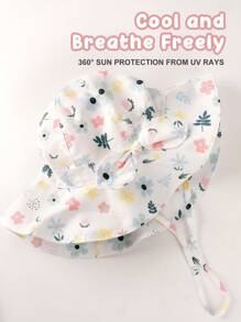 1pc Baby Girl Sun Hat Toddler Summer Beach Hat With Wide Brim UPF50+