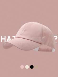 قبعة بيسبول بفتحة لذيل الحصان مطرّزة بالقلب ، قبعة شمسية متعددة الاستخدامات للصيف قطعة واحدة