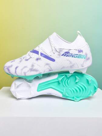 1 Pair Soccer Cleats Unisex, Low-Top Outdoor Soft Ground Turf Field Professional Anti-Skid Wear-Resistant Lace-Up AG FG Football Shoes, Lightweight Campus Soccer High-Performance Anti-Slip Design Top Professional Soccer Boots, Factory Direct Multiple Colors Available