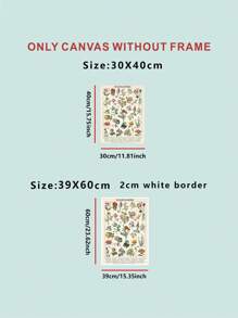 1pc Flower Print Unframed Painting,Wall Art,Canvas,Poster Gifts Birthday Graduation