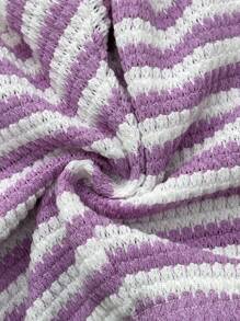 Women Striped Knitted Crochet Decor Shorts, Casual Spring/Summer Beach/Vacation