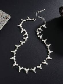 Fashionable Casual Punk Minimalist Shark Tooth Necklace