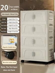Armoire de rangement de vêtements pliante à 5 niveaux avec roulettes pour la maison. Rangement pour les collations et les articles divers sans installation. Armoire de rangement en plastique pour jouets pouvant être placée dans la chambre ou le salon. - Multicolore - Voir 2