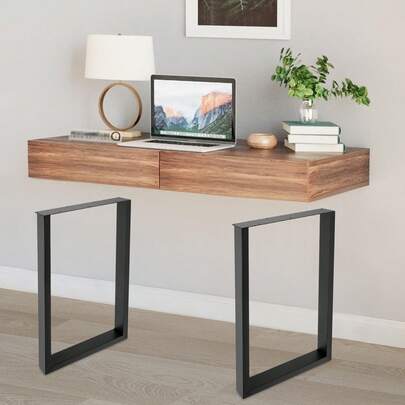  Pieds de table en métal CNCEST, 2 pièces, pieds de table en métal industriel, pieds de table à manger, capacité de charge totale d'environ 200 kg, pieds de meubles en métal pour table basse, table à manger, bureau (or/noir/blanc)