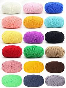 1卷50克5股混纺牛奶色腈纶纱线，100%腈纶柔软纱线，适合DIY编织包包、围巾、帽子、毛衣、玩偶（多种颜色可选）