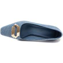 Elegant High Heels With Slim Stiletto Heel And Decorative Geometric Buckle - JEANS - View 3
