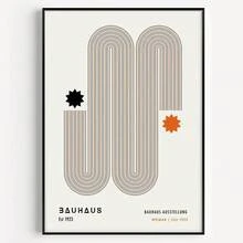 1pc /3PCSWall Arts Posters Optional Frame ModernMid Century Bauhaus Poster Geometric Wall Art Canvas Prints Living Room Bedroom Bright Colourful Artwork For Home Decor ,Wall Art With Frame