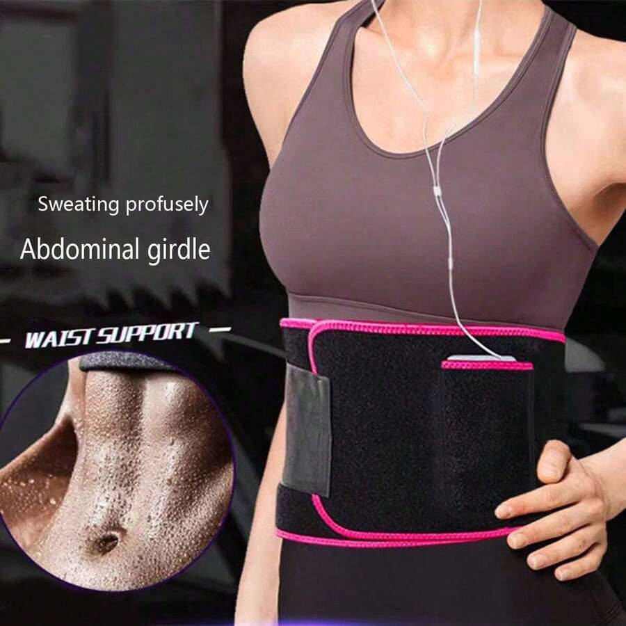 1 peça modelador esportivo premium para cintura, modelagem eficaz, modelador de cintura com compressão para ioga e fitness, ideal para treino em casa e perda de peso, modelador de cintura para academia, corrida e fitness, cinto para emagrecimento com bolso para homens e mulheres