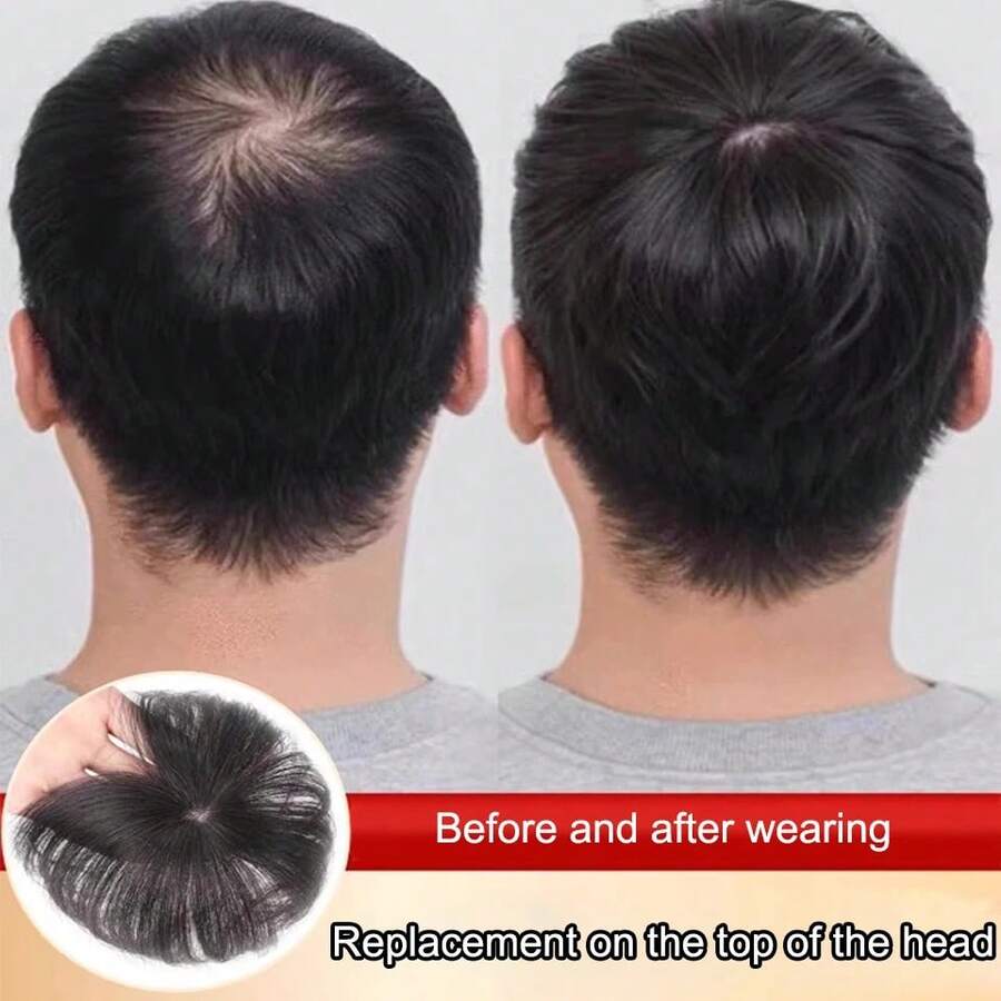 Synthetic Fake Fringe Bang Closure Hair Clip In Front Neat Bang Extensions Natural Invisible False Bangs Cover White Hair - Black - View 1