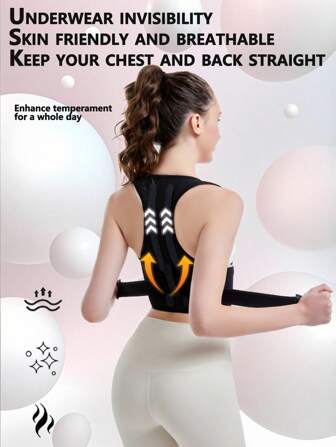 1 pieza - Correa de postura de primavera/verano 2025 para exteriores | Diseño ergonómico de hombros para un estilo de vida activo, tela de malla transpirable con almohadillas para los hombros anti-pellizcos, accesorio unisex para gimnasio, yoga, cinturón para la cintura apto para entrenamiento, hogar, deportes y caminar