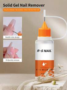 RS NAIL Removedor de uñas con jeringa RSNAIL, fácil y rápido de usar para uñas postizas, uñas falsas, puntas de uñas y adhesivo (no para esmalte en gel), 15ml portátil y amigable para viajes, precisión y sin desperdicio, seguro para uñas naturales y uñas postizas