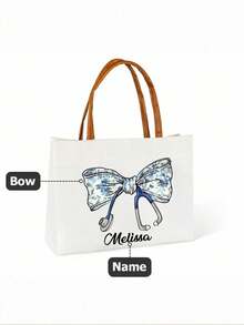 Bolsa de lona personalizada con asa, estetoscopio con lazo y nombre, regalo de graduación y aprecio para enfermera, médico o personal médico - Multicolor - Ver 8