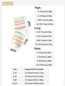 5 Pairs Kids Cute Cartoon Thin Mesh Mid-Calf Socks, Breathable Spring/Summer Everyday Wear - Multicolor - View 9
