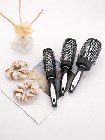 1支尼龙美发造型梳，卷发滚筒梳，铝管梳，刘海造型工具，返校季，旅行度假必备，美发梳，理发师，梳子，后梳，梳子，卷发梳，解结梳，球形梳，迷你梳，卷发产品，圣诞节，理发店，美发，木梳，发梳