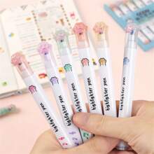 6 pezzi/confezione, evidenziatori a forma di zampe di gatto kawaii, colori pastello, pennarelli da disegno, penne fluorescenti, regalo di cancelleria, materiale scolastico carino, forniture scolastiche, ritorno a scuola