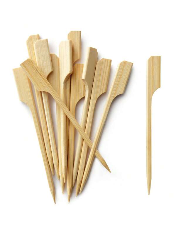 200pcs 3.5 Inch (8.9cm) Sturdy Flat Bamboo Skewers, Suitable For Fruit, BBQ, Appetizer, Drinks, Roasted, Grilled, Cocktail, Cotton Candy