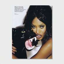 1PC Naomi Campbell Posters Decoration Modern Home Mural Wall Room Picture Wall Arts Vintage Painting Funny Print Decor Optional Frame ,Wall Art With Frame