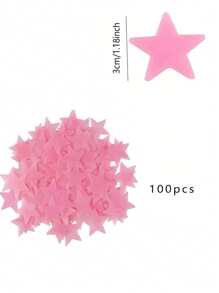 100 piezas de pegatinas de estrellas que brillan en la oscuridad - Reutilizables, decoraciones de pared y techo autoadhesivas de plástico, adecuadas para dormitorios y salas de estar, superficie mate multicolor, sin necesidad de baterías, diseño clásico para decoración del hogar de niñas, adhesivo de pared para decoración del hogar