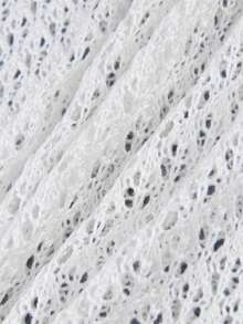 Sexy Knit White Cut Out 2 Pcs Set 2025 Women's Summer Bell Sleeve Lace-Up Loose Top Beach Vacation Half Skirt Two Pieces - White - View 9