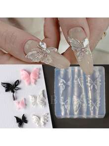 1PC 25 Kinds Of Bow Style Nail Silicone Mold Sweet Ballet Style Cute Elegant Bow Large Three-Dimensional Soft Silicone Carved Mold,Nail Supplies,Nail Tools,Nail Art Tools,Back To School,Nails,Nail Tools For Press On Nails - Clear - View 5