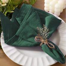 12pcs Handmade Fabric Napkins, With Rolled Edges, Exquisite Handloom Fabric Napkins, Suitable For Dinners, Parties, Weddings, Etc.