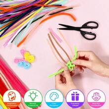 {Large Capacity Wholesale} 10/20/1020pcs DIY Pipe Cleaner Projects, Pipe Cleaners For Art Crafts, 20 Colors Chenille Stems With Floral Stem Wires, Fuzzy Stems Pipe Cleaners And Flower Rod Flower Bouquet DIY Art Supplies Thick Fuzzy Wire Sticks Bulk For Beginner