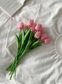 3 pezzi di fiori artificiali di tulipano, adatti per decorare casa, soggiorno, camera da letto, ufficio, scrivania, giardino, feste, regali per vacanze