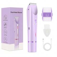Unisex Electric Shaver, 2-In-1 Dual Head Electric Body Hair Trimmer, USB Rechargeable, Painless Hair Removal, Suitable For Women's Intimate Care, Waterproof Wet & Dry Use, Can Trim Leg, Bikini Line And Underarm Hair, Painless Depilation - Multicolor - View 13