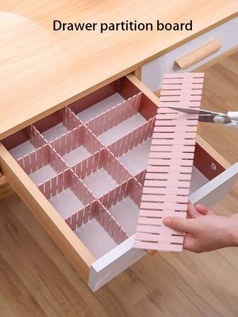 4pcs/8pcs Drawer Dividers Organizer, Creative Grid Divider Shelves For Underwear/Socks/Storage, Freely Combinable Plastic Partition Shelves For Refrigerator Door Organizer