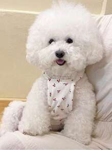 Canotta a fantasia floreale con spalline sottili, abbigliamento per animali domestici per cani di piccola taglia come Teddy, Poodle, Yorkshire Terrier, adatto per primavera, estate, autunno