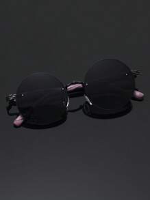 1 Stück vintage runder Brille im Punk-Stil mit Holztextur, hochwertige Modebrillen für Streetstyle