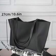 2025 Large Capacity Tote Bag For Women, Retro Style Versatile Small Shoulder Bag - Black - View 2