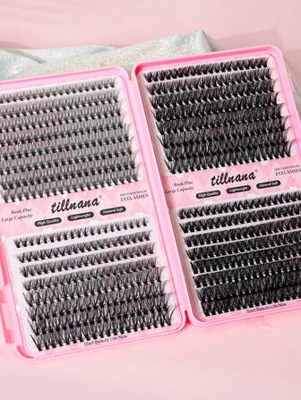 Natural Soft 640 Fans 10D 20D 30D 40D Super Capacity Mixed Volume 8-16mm Eyelash Booklet 0.07mm Curl D Density Curled DIY Handmade Eyelash Extension For Daily Makeup Manga Cosplay False Eyelash Upgraded Gift Box Lash Clusters, Eyelash Clusters, Individual Eyelashes, Lashes, Fake Lashes