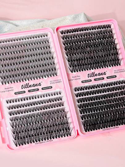 Natural Soft 640 Fans 10D 20D 30D 40D Super Capacity Mixed Volume 8-16mm Eyelash Booklet 0.07mm Curl D Density Curled DIY Handmade Eyelash Extension For Daily Makeup Manga Cosplay False Eyelash Upgraded Gift Box