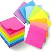 300 Self-Adhesive Sticky Note Set - Bright Neon Color, Suitable For School, Home, And Office Organizations - Multicolor - View 2