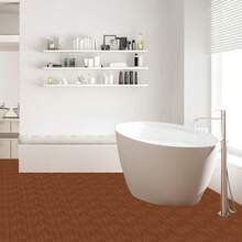 Lospitch PVC Self-Adhesive Floor Tiles - 30x30 Cm, 1/2/3/4/5 M², 11/22/33/44/55 Tiles, For Underfloor Heating, Black/Grey Marble & Wood Color - 木色木紋 - 查看 4