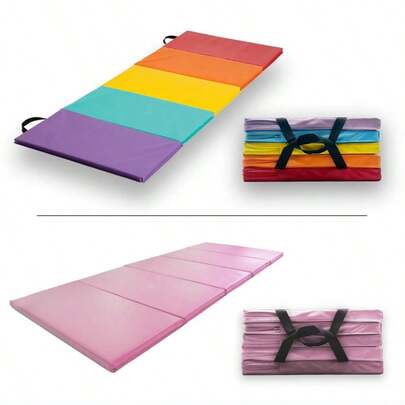 The Folding Design Allows For Effortless Portability And Storage, Making It Ideal For Home Workouts, Gym Sessions, Or Outdoor Activities. Folding Mat Exercise Gym Gymnastic Fitness Workout Mat With Handles 5 Panels 185cm X 77cm X 3cm