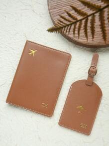 2 PEÇAS Conjunto de Porta-Passaporte e Tag de Bagagem Personalizados Nome Monocromático Dourado em Couro Sintético com Tag de Bagagem, Carimbo a Quente Personalizado, Acessórios de Viagem Feitos à Mão, Cartão Documento Presente de Aniversário Chic para Amigos, Madrinhas, Verssátil, Básico, Personalizado, Único, Personalizado, Para Aniversários, Para Férias/Viagens, Para Exterior/Saídas/Viagens/Caminhadas/Estádio/Esportes/Escalada, Para Negócios/Cômodo/Trabalho/Escritório, Material Escolar, Volta às Aulas, Para Escritório, Para Escola, Para Sala de Aula, Para Presentes de Professor, Para Universidade, Para Colegas, Para Quartos de Dormitório, Para Professor, Para Meninos e Meninas, Para Adolescentes, Alunos do Ensino Médio, Alunos do Ensino Médio, Alunos da Faculdade, Alunos da Universidade, Calouro, Veterano, Alunos do Ensino Fundamental