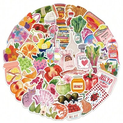 50 张地中海风格贴纸防水 PVC 礼物卡通装饰剪贴簿笔记本电脑行李吉他水杯手机壳 DIY 贴花、学校用品、返校