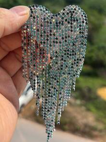 1 pieza Parche con flecos en forma de corazón con cristales, accesorio de decoración hecho a mano para ropa, bolsos, zapatos, sombreros - Multicolor - Ver 3