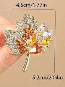 闪闪发光的多色水晶许愿树胸针，优雅的叶形胸针为任何服装增添节日气息，非常适合日常穿着或派对，适合深蓝色服装和配饰，适合女性的多用途珠宝礼物 - 混色鑽胸針 - 查看 8