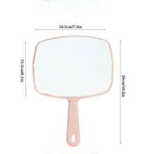 1pc Handheld Makeup Mirror, Multi-Function Portable Hanging Solid Color High Definition Beauty Cosmetic Mirror Home Decor Back To School Room Decor School Supplies