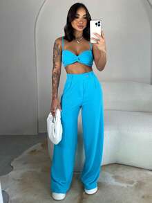 Women Two-piece Outfits - 淺藍色 - 查看 2