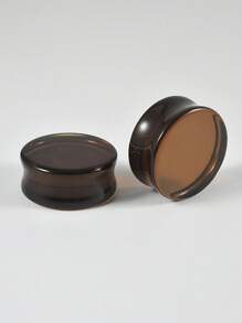 1 par de enchufes y túneles de vidrio para dilataciones - marrón oscuro tipo café expreso, con doble pestaña, expansores de peso corporal para pendientes estirados