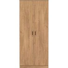 2 Door Wardrobe In White - Oak - View 3