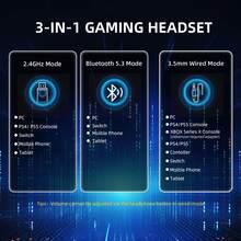 ATTACK SHARK L80PRO Wireless Gaming Headset Lightseed Tech- Built-In&Detachable Dual Microphone-Lightweight Headphone With Tri-Mode(2.4GHz USB C&A Dongle/BT/Wired)- - Nhiều màu - Xem 3