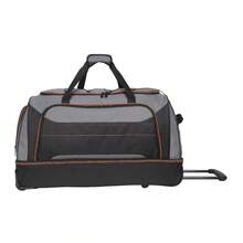 30 In Rolling Drop-Bottom Duffel Bag For Travel, Black And Gray - Black - View 2