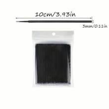 500 piezas de micro cepillos para extensiones de pestañas y maquillaje - Cabezas de cepillo de precisión de 2,0 mm, cerdas blancas esponjosas, herramientas y accesorios de cosmética, aplicación de maquillaje | Diseño de mango elegante | Cerdas sintéticas duraderas